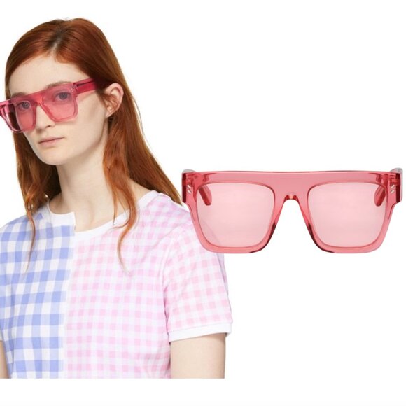 STELLA McCARTNEY Pink Oversized Flat Top sunglasses - Picture 1 of 10